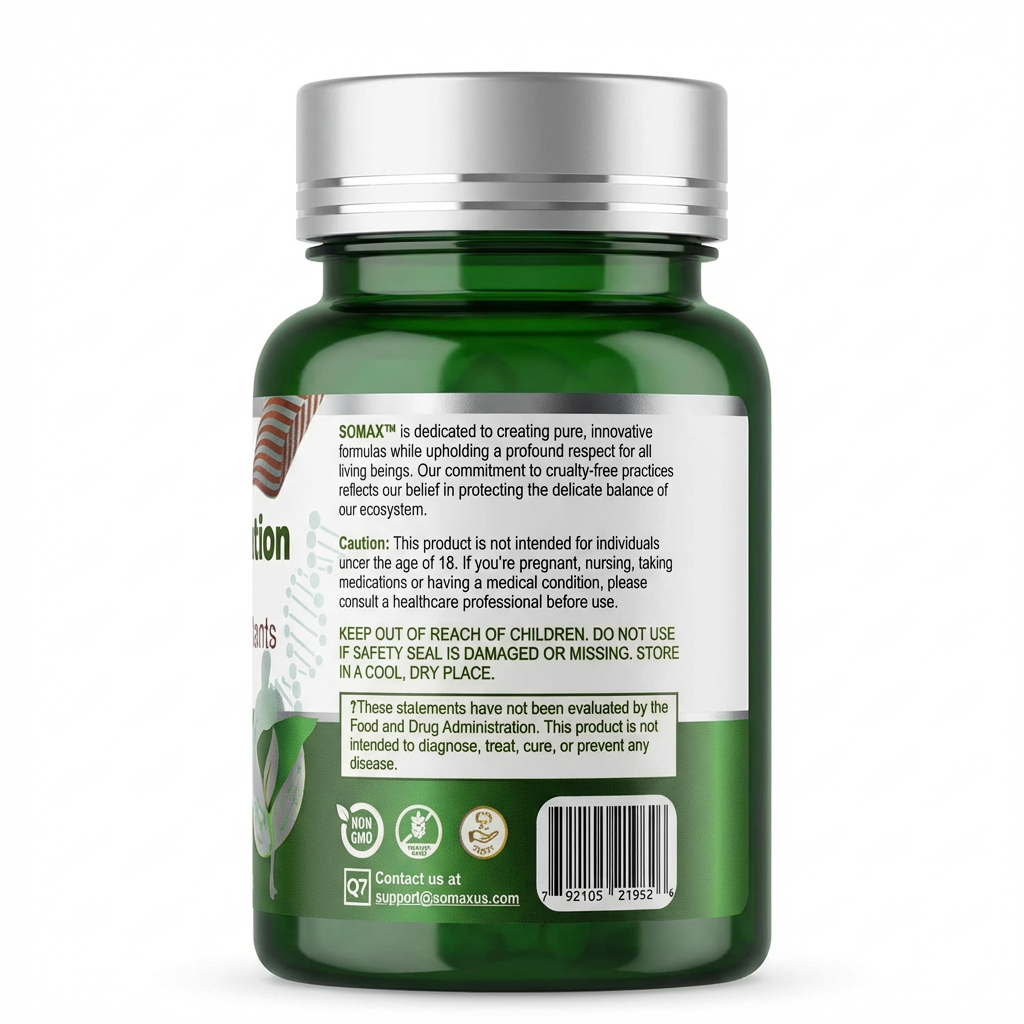 Sober Up解酒护肝 Somax护肝片产品背面标签