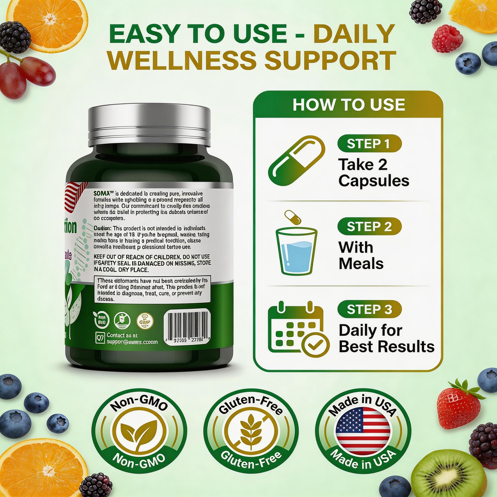 Somax护肝片产品展示 - NADH细胞能量支持配方