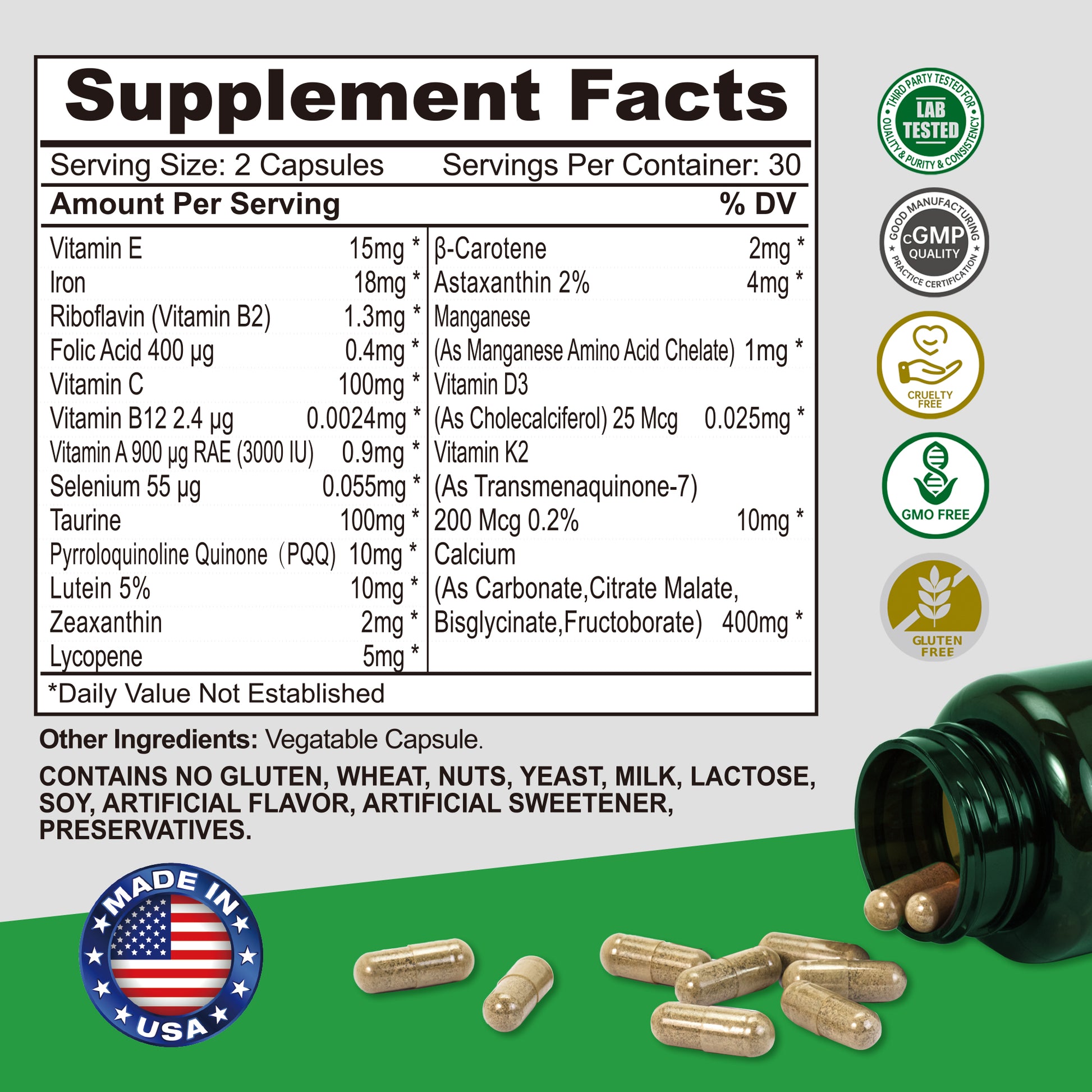 Somax综合营养素无麸质认证 - Gluten-Free健康选择