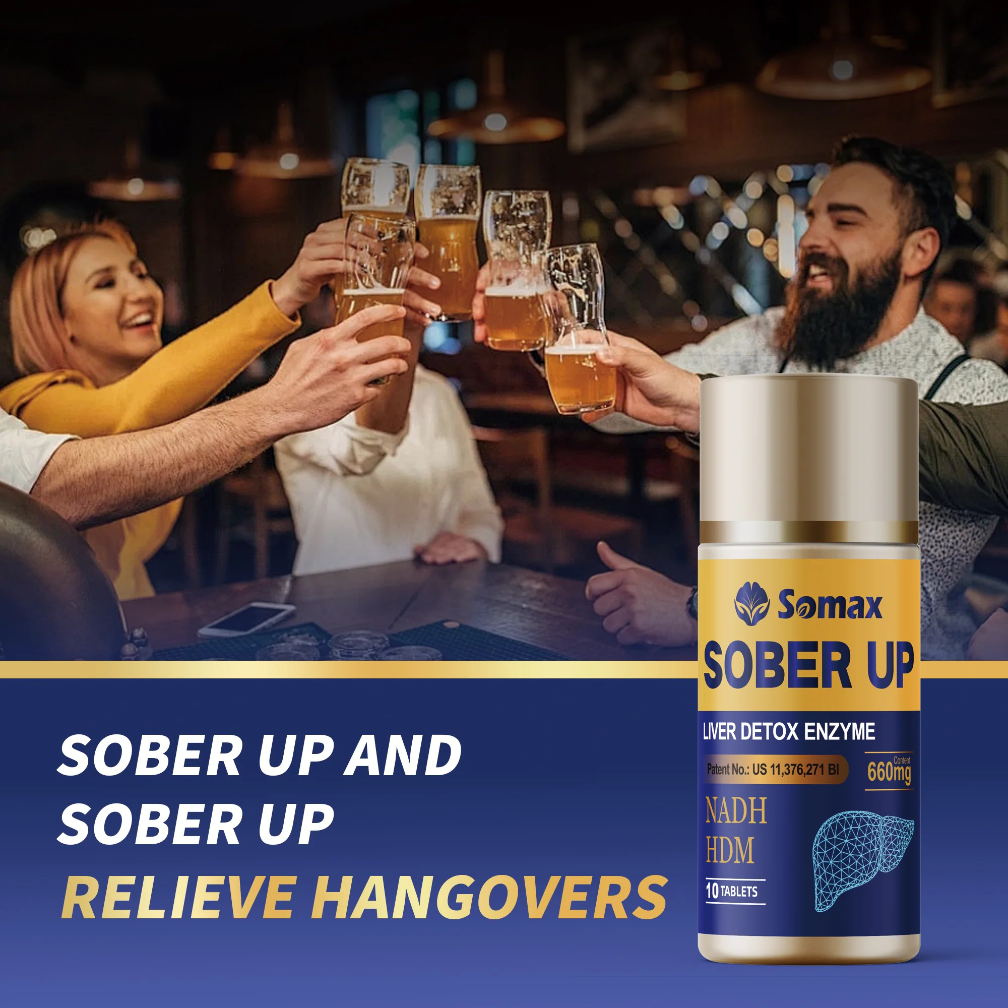 Somax Sober Up宿醉缓解展示 - Hangover Relief配方