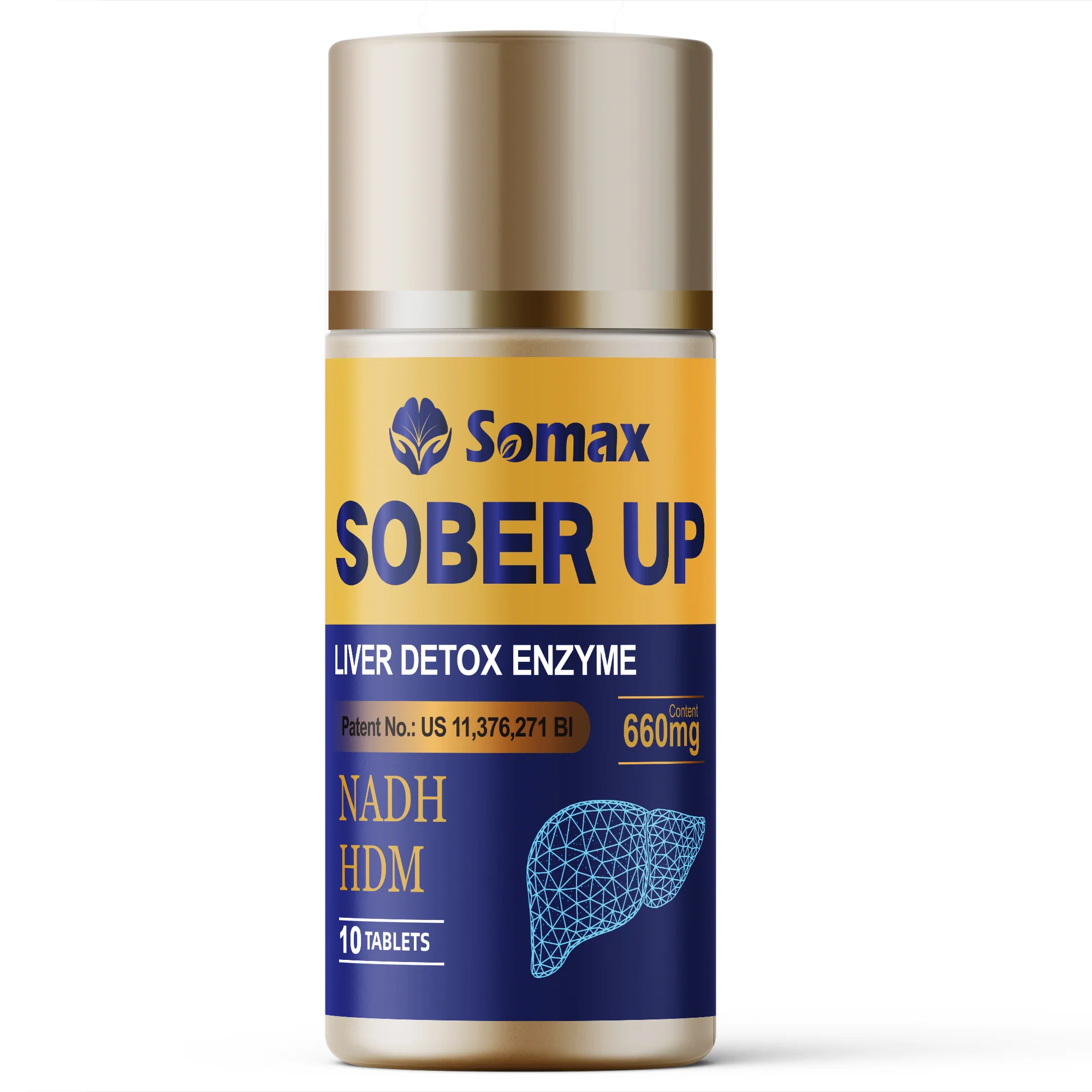 Somax Sober Up解酒护肝酶产品正面包装 - 解酒护肝双效配方